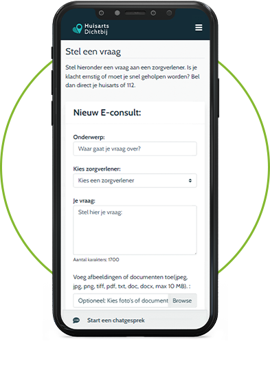 E-consult versturen via HuisartsDichtbij